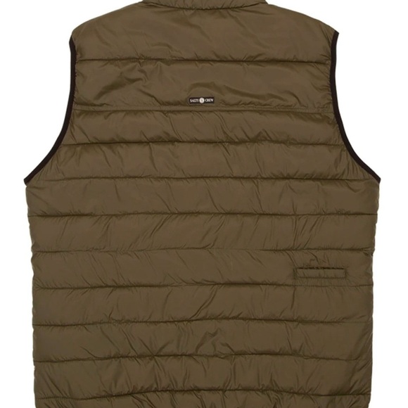 Salty Crew Barrier Vest Military Green Technical Quilted Puffer Utility Small - Picture 10 of 10